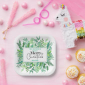 Assiettes En Carton : Aquarelle Vert Grass - Fête de Noël (Fête)