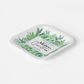 Assiettes En Carton : Aquarelle Vert Grass - Fête de Noël (Angulaire)