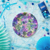 Assiettes En Carton Aquarelle vert pourpre bleu Paint Splash Abstrait (Fête)