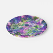 Assiettes En Carton Aquarelle vert pourpre bleu Paint Splash Abstrait (Angle)