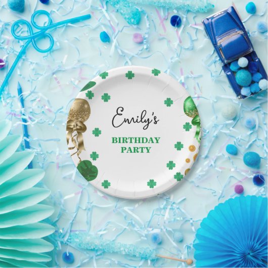 Assiettes En Carton Aquarelle Vert St Patrick's Day Anniversaire (Fête)