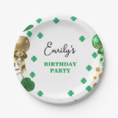 Assiettes En Carton Aquarelle Vert St Patrick's Day Anniversaire (Devant)