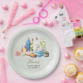 Assiettes En Carton Aquarelle verte Spa et Bachelorette bien-être (Fête)