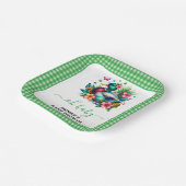 Assiettes En Carton Aquarelle verte Un Lucky Duck Boy 1er anniversaire (Angulaire)
