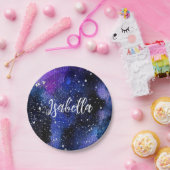 Assiettes En Carton Aquarelle violet Univers (Fête)