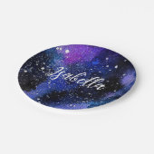 Assiettes En Carton Aquarelle violet Univers (Angle)