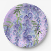 Assiettes En Carton Aquarelle violette Florale Plaque en papier (Devant)