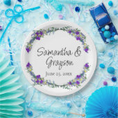 Assiettes En Carton Aquarelle violette Lavender Eucalyptus (Fête)