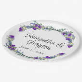 Assiettes En Carton Aquarelle violette Lavender Eucalyptus (Angle)