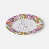 Assiettes En Carton Aquarelle violette orange Floral 75e anniversaire (Angle)