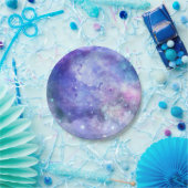 Assiettes En Carton Aquarelle violette Starry Sky Space Lover Galaxy (Fête)