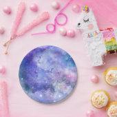 Assiettes En Carton Aquarelle violette Starry Sky Space Lover Galaxy (Fête)