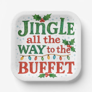 Assiettes En Carton Aquarelle Vive le Bruit tout au Long du Buffet de 