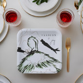 Assiettes En Carton Aquarelle Vogue Mode Modèle Vacances