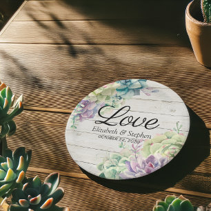 Assiettes En Carton Aquarelle wedding shower Succulents Bois rustique