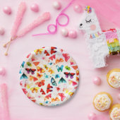 Assiettes En Carton Aquarelle Whimsical Rainbow Forest Butterfly (Fête)