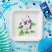Assiettes En Carton Aquarelle Wild VIolets Plate de mélamine (Fête)