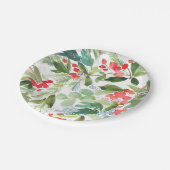 Assiettes En Carton Aquarelle Winterberry Holly Noël Motif (Angle)