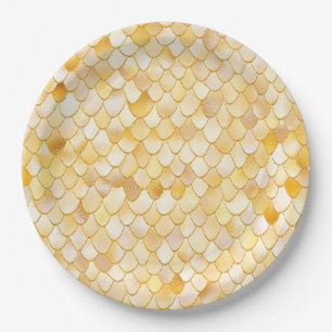 Assiettes En Carton Aquarelle Wonky Gold Parties scintillant métal sir