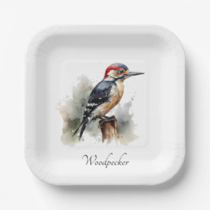 Assiettes En Carton Aquarelle Woodland Pic, coutume