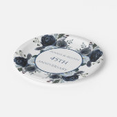 Assiettes En Carton Aquarelles bleu marine 45/65 eAnniversaire de Sapp (Angle)