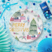 Assiettes En Carton Aquarelles de noël (Fête)