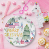 Assiettes En Carton Aquarelles de noël (Fête)