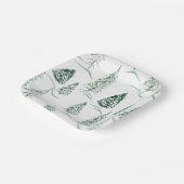 Assiettes En Carton Aquarelles de Noël. Forêt d'hiver. (Angulaire)