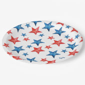 Assiettes En Carton Aquarelles rouges modernes 4 juillet (Angle)