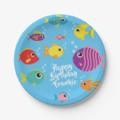 Assiettes En Carton Aquarium de poisson 1er Plaques d'anniversaire (Devant)
