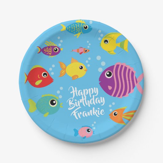 Assiettes En Carton Aquarium de poisson 1er Plaques d'anniversaire (Devant)