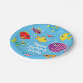 Assiettes En Carton Aquarium de poisson 1er Plaques d'anniversaire (Angle)