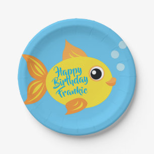 Assiettes En Carton Aquarium de poisson 1er Plaques d'anniversaire