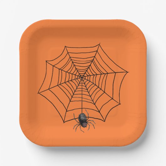 Assiettes En Carton Araignée d'Halloween en ligne (Recto)