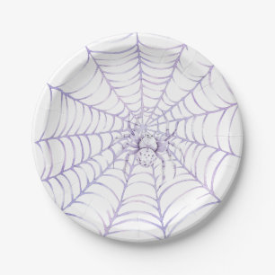 Assiettes En Carton Araignée d'Halloween lavande sur toile