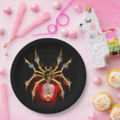 Assiettes En Carton Araignée en vapeur noire (Fête)