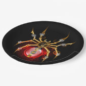 Assiettes En Carton Araignée en vapeur noire (Angle)