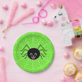 Assiettes En Carton Araignée mignonne de Halloween sur le Web (Fête)