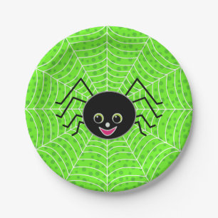 Assiettes En Carton Araignée mignonne de Halloween sur le Web