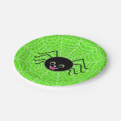 Assiettes En Carton Araignée mignonne de Halloween sur le Web (Angle)