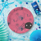 Assiettes En Carton Araignée mignonne et araignée rose framboise (Fête)