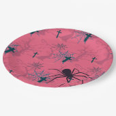 Assiettes En Carton Araignée mignonne et araignée rose framboise (Angle)