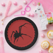 Assiettes En Carton Araignée noire (Fête)