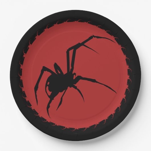 Assiettes En Carton Araignée noire (Devant)
