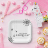 Assiettes En Carton Araignées Blanches Noires Et Araignées Simples Hal (Fête)