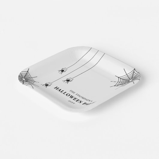 Assiettes En Carton Araignées Blanches Noires Et Araignées Simples Hal (Angulaire)