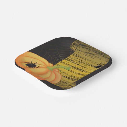 Assiettes En Carton Araignées Et Citrouilles (Angulaire)