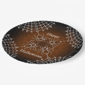 Assiettes En Carton Araignées Halloween Spiderweb noir orange blanc (Angle)