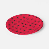 Assiettes En Carton Araignées noires en rouge (Angle)