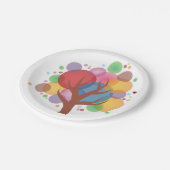 Assiettes En Carton Arbre à bulles colorées (Angle)